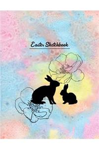 Easter Sketchbook: Sketchbook & Sticker Book Activity Book for Kids Young Artists Large Notebook