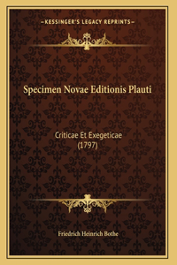 Specimen Novae Editionis Plauti