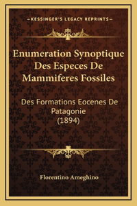 Enumeration Synoptique Des Especes De Mammiferes Fossiles