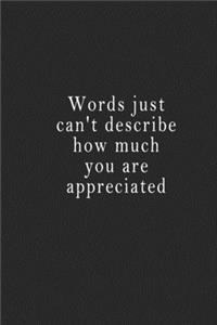Words just can't describe how much you are appreciated