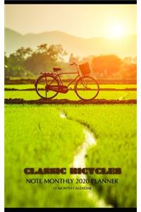 Classic Bicycles Note Monthly 2020 Planner 12 Month Calendar