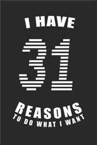 I Have 31 Reasons to Do What I Want Birthday Celebration Gift 31 Birth Anniversary