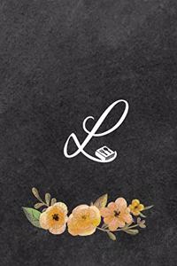 Initial Monogram Letter L on Chalkboard