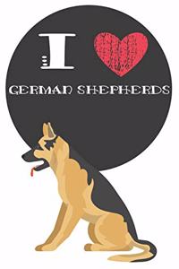 I Heart German Shepherds: Cute German Shepherd Dog Lover Journal / Notebook / Diary Perfect for Birthday Card Present or Christmas Gift Great for kids, Teens or Students Show