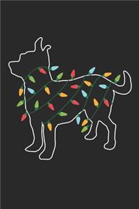 Chihuahua with Christmas Lights - Christmas Notebook - Chihuahua Diary - Dog Journal - Christmas Gift for Dog Lover