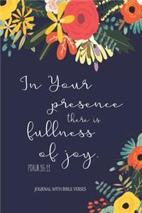 Journal With Bible Verses In Your Presence Fullness Of Joy PSALM 16