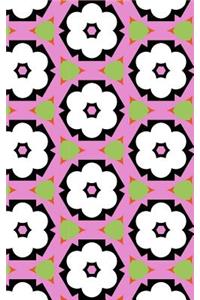 Dot Grid Notebook: Pink & White Chiyogami Cover, 150 Pages, 5x8 In., Glossy