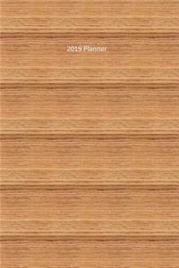 2019 Planner: Cedar Woodtone - 6 X 9 Daily Weekly Monthly Annual Organizer Scheduler with Contacts & Passwords & Birthdays