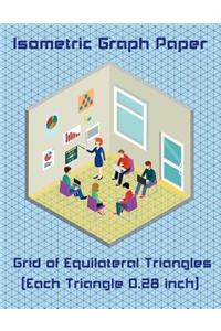 Isometric Graph Paper - Grid of Equilateral Triangles (Each Triangle 0.28 inch)