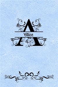 Split Letter Personalized Journal - Alice
