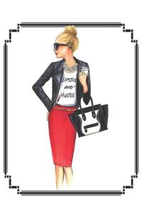 Lipstick and Hustle - Oversized 8.5x11, 150 Page Lined Blank Journal Notebook