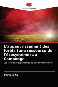 L'appauvrissement des forêts (une ressource de l'écosystème) au Cambodge