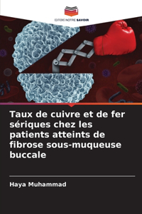 Taux de cuivre et de fer sériques chez les patients atteints de fibrose sous-muqueuse buccale