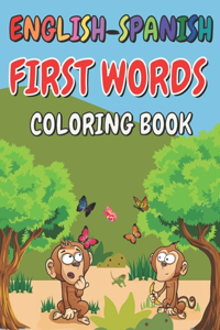 English-Spanish First Words coloring book