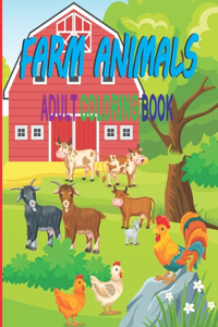 Farm Animals Adult Coloring Book