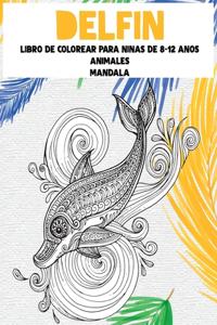 Libro de colorear para niñas de 8-12 años - Mandala - Animales - Delfín