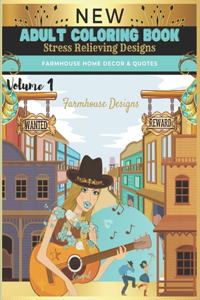 Farmhouse Designs Adult Coloring Book