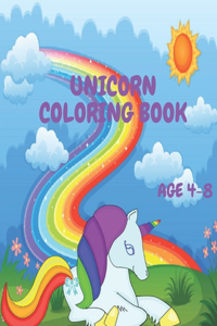 Unicorn coloring book age 4-8