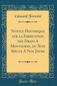 Notice Historique sur la Fabrication des Draps A Montauban, du Xive Siècle A Nos Jours (Classic Reprint)
