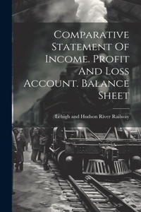 Comparative Statement Of Income. Profit And Loss Account. Balance Sheet
