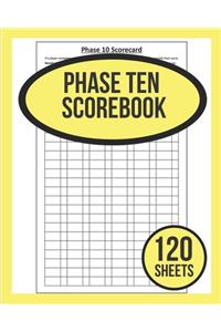 Phase Ten Scorebook For Phase Ten Dice Game