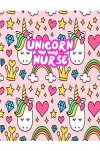 Unicorn Nurse: Cute Journal Notebook for Nursing Student and Practitioner with Large 8.5 x 11 Blank Ruled White Paper (Perfect for School, Medical, Clinical and Ho