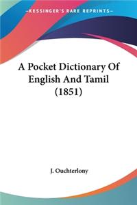 Pocket Dictionary Of English And Tamil (1851)