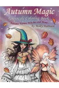 Autumn Magic Grayscale Coloring Book