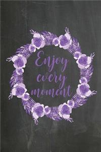 Chalkboard Journal - Enjoy Every Moment (Purple-Black)