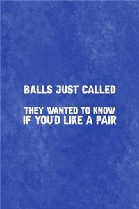 Balls Just Called. They Wanted To Know If You'd Like A Pair