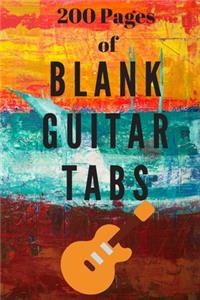 200 Pages of Blank Guitar Tabs