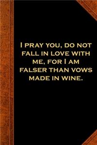 2020 Daily Planner Shakespeare Quote Fall In Love Vows Wine 388 Pages