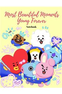 Kpop Most Beautiful Moments Young Forever Notebook: Back to School Composition Wide-Ruled Journal for Grade School Girls