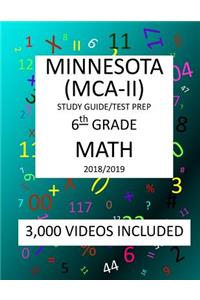 6th Grade MINNESOTA MCA-II, 2019 MATH, Test Prep