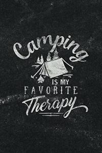 Camping Is My Favorite Therapy: Notebook with Blank Lines for Writing & Journaling