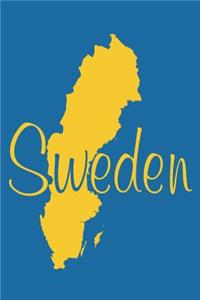 Sweden - Blue & Yellow Lined Notebook with Margins