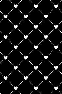 Journal Notebook White Quilted Hearts Pattern 1