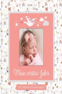 Babyalbum mit Fensterausschnitt fur das 1. Lebensjahr zum Eintragen der schonsten Momente und Erinnerungen mit Platz fur Fotos | fur Madchen