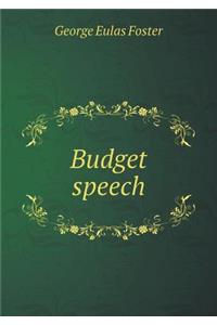 Budget speech