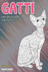 Libri da colorare con motivi - Livello facile - Animali - Gatti