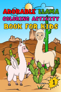 Adorable llama Coloring Activity Book for Kids, 1