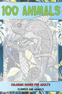 Coloring Books for Adults Flowers and Animals - 100 Animals