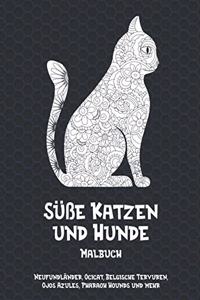 Süße Katzen und Hunde - Malbuch - Neufundländer, Ocicat, Belgische Tervuren, Ojos Azules, Pharaoh Hounds und mehr