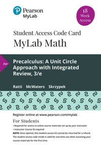 Mylab Math with Pearson Etext -- 18 Week Standalone Access Card -- For Precalculus