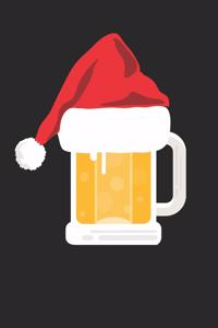 Christmas Notebook 'Beer with Santa Hat' - Beer With Santa Hat Funny Christmas Beer Lover Gift - Christmas Journal