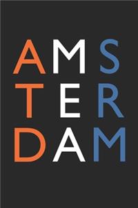 Netherlands Gift - Colorful Amsterdam Journey Diary - Amsterdam Notebook - Netherlands Travel Journal