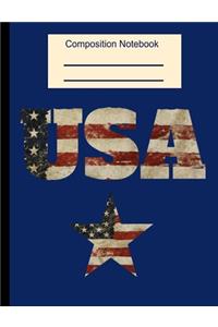 USA American Flag Composition Notebook