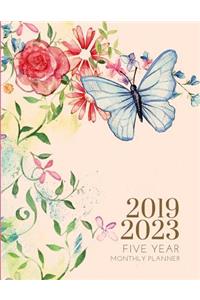 2019-2023 Five Year Planner Butterfly Monthly Organizer With Bible Sermon Note