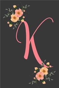 K Initial Monogram Dot Grid Notebook Journal