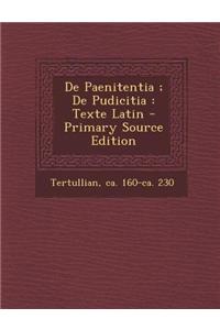 de Paenitentia; de Pudicitia